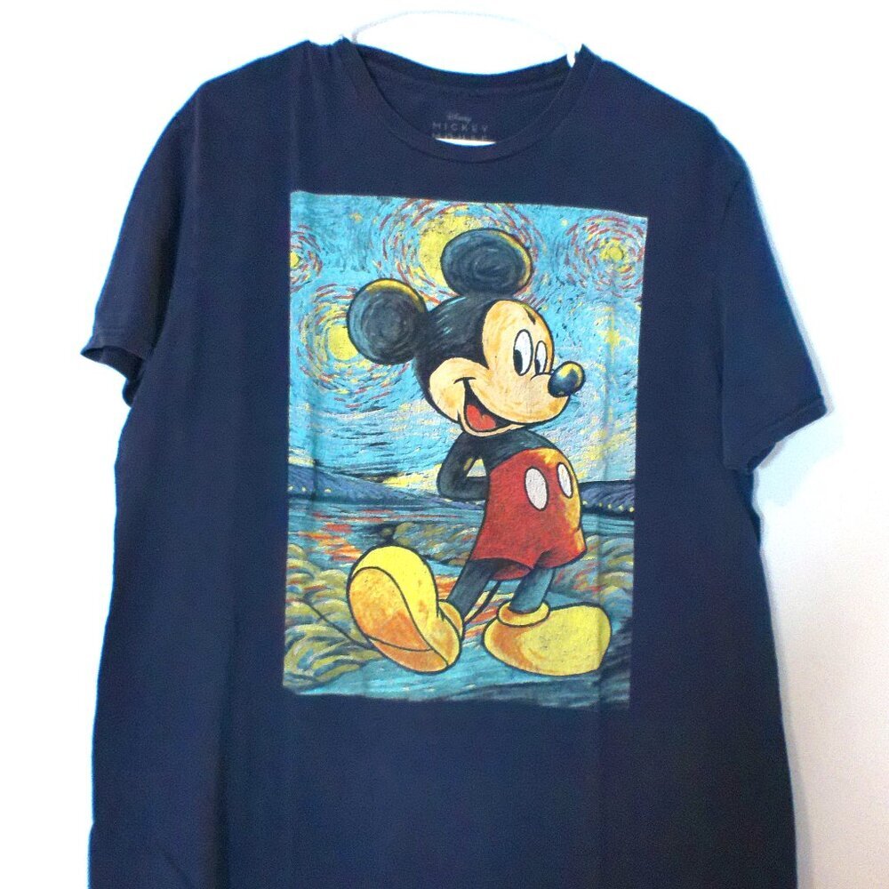 Disney Mickey Mouse Starry Night Graphic T Shirt – Men’s Large